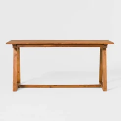 Saracina Home 66" Modern Slatted Rectangle Outdoor Dining Table With Trapezoid Legs -Saracina Home Deals Store GUEST 01755950 2a94 483d adc0 ed4ac6246b2c