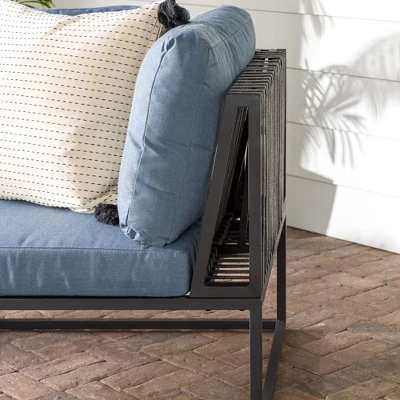 Outdoor Modern Modular Patio Corner Chair Blue - Saracina Home 5 Outdoor Modern Modular Patio Corner Chair Blue - Saracina Home - Image 5