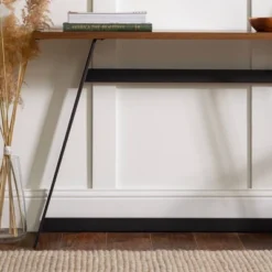 Urban Industrial Entry Table With Wood And Metal Dark Walnut - Saracina Home -Saracina Home Deals Store GUEST 0231cc7e cb8f 4706 9fd1 297846bfe563