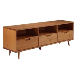 Cara 3 Drawer Mid-Century Modern 3 Drawer TV Stand For TVs Up To 80" - Saracina Home -Saracina Home Deals Store GUEST 03065cb2 d563 4f37 956c bc1c12b2c653