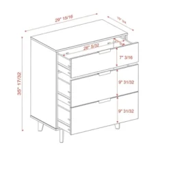 Mid-Century Modern Wood 3 Drawer Dresser - Saracina Home -Saracina Home Deals Store GUEST 03e71391 f4a0 4958 bf65 fd389a4c2c88