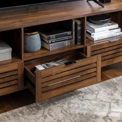 Visconti Boho Slat Door Storage Console TV Stand For TVs Up To 80" - Saracina Home -Saracina Home Deals Store GUEST 05964e78 5172 45f0 943a 217d9616b40f