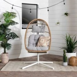 Toluca Hanging Outdoor Boho Egg Chair With Cushion - Saracina Home -Saracina Home Deals Store GUEST 05e77d11 5bc0 4aed 8be6 80ea07404972