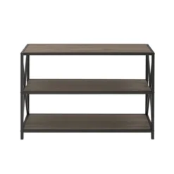 25.62" X Frame Metal And Wood Media Bookshelf - Saracina Home -Saracina Home Deals Store GUEST 065c78e4 6b9d 4b4f 9b9d dca91f9fd7a7