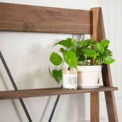 68.25" Boho 4 Tier Solid Wood Ladder Bookshelf Plant Stand - Saracina Home -Saracina Home Deals Store GUEST 06dd6b1f 0a35 4ec3 99cf 42bc2a3440f4