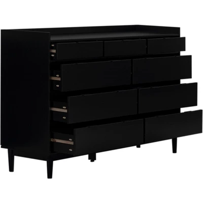 Mid-Century Modern Solid Wood 9 Drawer Horizontal Dresser - Saracina Home 2 Mid-Century Modern Solid Wood 9 Drawer Horizontal Dresser - Saracina Home - Image 2