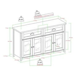 Millia Transitional Farmhouse 4 Door Sideboard With Glass Panels - Saracina Home -Saracina Home Deals Store GUEST 089f76c2 e2b0 44aa acf3 8bda9545976f