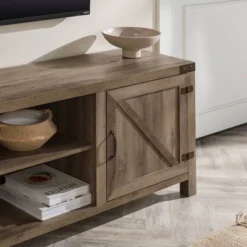 Modern Industrial Barn Door TV Stand For TVs Up To 80" - Saracina Home -Saracina Home Deals Store GUEST 0c64c0b2 bc4a 4974 8a53 fd86aa5811eb