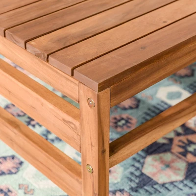 Outdoor Acacia Wood Slatted Coffee Table - Saracina Home 5 Outdoor Acacia Wood Slatted Coffee Table - Saracina Home - Image 5
