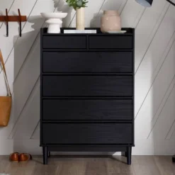 Mid-Century Modern Solid Wood 6 Drawer Vertical Dresser - Saracina Home 22 Mid-Century Modern Solid Wood 6 Drawer Vertical Dresser - Saracina Home -Saracina Home Deals Store GUEST 115c6088 c4ad 45db bd8e 6472384b3638