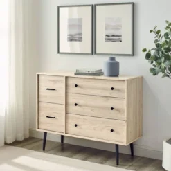 Ivora Lifted Mid-Century Modern Asymmetrical 5 Drawer Dresser - Saracina Home -Saracina Home Deals Store GUEST 154cda8c 847f 4e08 ac83 0e9e73f1fe39