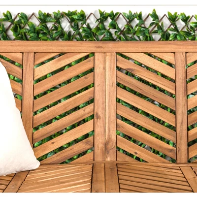 Slatted Chevron Acacia Wood Patio Loveseat – Saracina Home 9 Slatted Chevron Acacia Wood Patio Loveseat – Saracina Home - Image 9