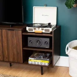 Rockwell Modern Storage TV Stand For TVs Up To 43" Brown - Saracina Home -Saracina Home Deals Store GUEST 1ec14ba5 44fc 47a9 b688 d123f57c5c73