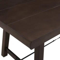 71" Tanya Modern Farmhouse Metal Stretcher Dining Table Dark Brown Oak - Saracina Home -Saracina Home Deals Store GUEST 208d8bf4 5a81 407c b74e 903a2fb0c33f