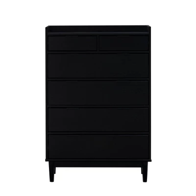 Mid-Century Modern Solid Wood 6 Drawer Vertical Dresser - Saracina Home 2 Mid-Century Modern Solid Wood 6 Drawer Vertical Dresser - Saracina Home - Image 2