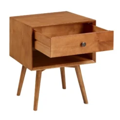 Greenberg 1 Drawer Mid-Century Modern Solid Wood Nightstand - Saracina Home -Saracina Home Deals Store GUEST 25bb5c69 0a6c 4e3a b08f c7d8cbe3669c