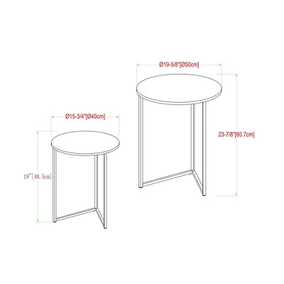 2pc Glam V Leg Nesting Side Tables - Saracina Home 5 2pc Glam V Leg Nesting Side Tables - Saracina Home - Image 5