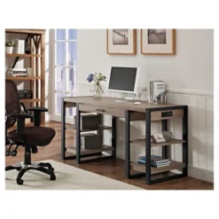 60" Industrial Transitional Tech Desk With USB - Saracina Home -Saracina Home Deals Store GUEST 27649064 f1fd 4f1c 8f0a b2cf98fb4a01