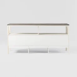 Farmhouse 3 Drawer Wood TV Stand For TVs Up To 65" - Saracina Home -Saracina Home Deals Store GUEST 28f76feb 3b1e 4490 93aa fbbe5dcd3f6f