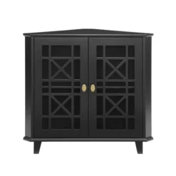 2 Door Corner Accent Cabinet With Fretwork Doors - Saracina Home -Saracina Home Deals Store GUEST 28fe5556 fd13 4741 9522 8e0abe2af5bd