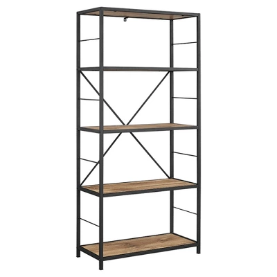 63" 4 Shelf Industrial Transitional Tall Bookshelf - Saracina Home 4 63" 4 Shelf Industrial Transitional Tall Bookshelf - Saracina Home - Image 4