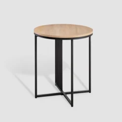 Modern Metal Bar Round Side Table Coastal Oak/Black Saracina Home 12 Modern Metal Bar Round Side Table Coastal Oak/Black Saracina Home -Saracina Home Deals Store GUEST 2b366258 6f55 410c 84dd eb9a11f4bf2e