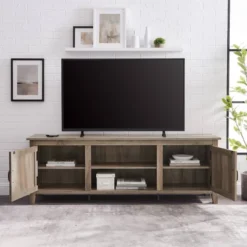 Modern Transitional Wood TV Stand For TVs Up To 80" - Saracina Home -Saracina Home Deals Store GUEST 2c3d9757 cfca 4747 a512 cdfc5ac25e32