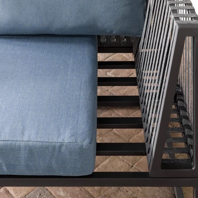 Outdoor Modern Modular Patio Corner Chair Blue - Saracina Home 9 Outdoor Modern Modular Patio Corner Chair Blue - Saracina Home - Image 9