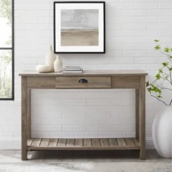 June Rustic Farmhouse Entry Table With Lower Shelf Gray Wash - Saracina Home -Saracina Home Deals Store GUEST 2d962bd5 df42 4083 8914 633d4481e956