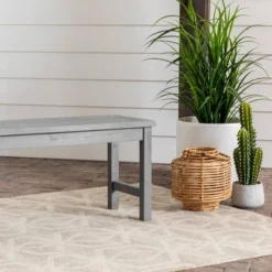Ravenscroft Modern Boho Acacia Wood Slat Top Outdoor Dining Bench - Gray Wash - Saracina Home 13 Ravenscroft Modern Boho Acacia Wood Slat Top Outdoor Dining Bench - Gray Wash - Saracina Home -Saracina Home Deals Store GUEST 2dd133d4 c68e 4083 9552 2ac421e62e53