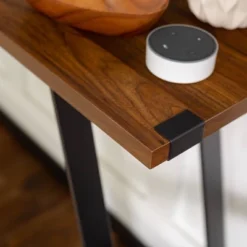 Urban Industrial Entry Table With Wood And Metal Dark Walnut - Saracina Home -Saracina Home Deals Store GUEST 2e63080c e5d1 4bce 8075 f39e61d9c43b