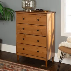 New Release 19 Stiva Classic Mid-Century Modern Vertical 4 Drawer Dresser - Saracina Home