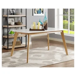 59" Retro Modern Wood Kitchen Dining Table - Saracina Home -Saracina Home Deals Store GUEST 32bbdfd8 eff2 4932 866b 266095fe6cee