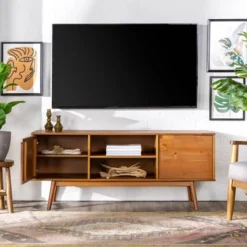 Solid Wood Mid-Century Modern TV Stand For TVs Up To 65" - Saracina Home 24 Solid Wood Mid-Century Modern TV Stand For TVs Up To 65" - Saracina Home -Saracina Home Deals Store GUEST 334bf308 b086 4c05 9568 1ae4a156a658