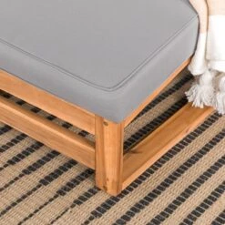 Galia 2pc Square Leg Acacia Wood Chair And Ottoman With Cushions - Brown - Saracina Home -Saracina Home Deals Store GUEST 34f09a2c 5eb2 4765 8bf5 0e22052dcc27