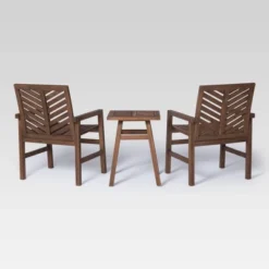 3pc Slatted Chevron Acacia Wood Patio Chat Set - Saracina Home -Saracina Home Deals Store GUEST 355c74bb 9ea2 47d2 ba1f 7c182d1522b0