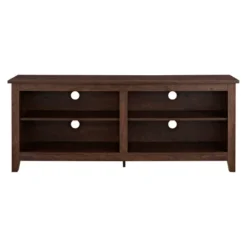 Transitional 4 Cubby Wood Open Storage TV Stand For TVs Up To 65"- Saracina Home -Saracina Home Deals Store GUEST 35ddccd8 7420 4781 824a 55a3b4dec1bf