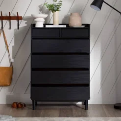 Mid-Century Modern Solid Wood 6 Drawer Vertical Dresser - Saracina Home 25 Mid-Century Modern Solid Wood 6 Drawer Vertical Dresser - Saracina Home -Saracina Home Deals Store GUEST 364a7e44 403a 4a9d a40c 5d3b328ffdcf