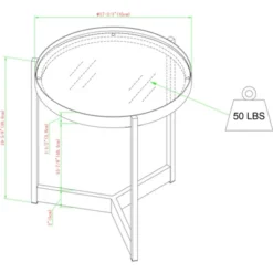 Modern Minimalist Tray Top Round Glass Side Table Black - Saracina Home -Saracina Home Deals Store GUEST 38665b56 17bb 46e8 8aed 62c53180e336