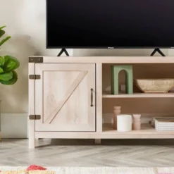Clarabelle Rustic Industrial Barn Door TV Stand For TVs Up To 50" - Saracina Home -Saracina Home Deals Store GUEST 39741748 64bb 4015 8ecc 8244eb07f16a