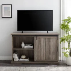 Orson Farmhouse Sliding Grooved Door Sideboard With 3 Drawers Gray Wash - Saracina Home -Saracina Home Deals Store GUEST 3c37213f 2cbc 4bd8 a365 a1583ee59b86