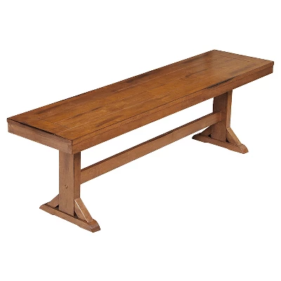 60" Trestle Leg Wood Dining Kitchen Bench - Saracina Home 5 60" Trestle Leg Wood Dining Kitchen Bench - Saracina Home - Image 5