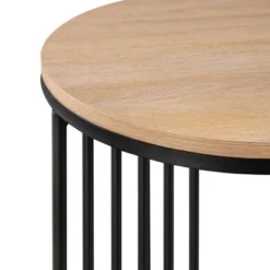 Modern Metal Bar Round Side Table Coastal Oak/Black Saracina Home 13 Modern Metal Bar Round Side Table Coastal Oak/Black Saracina Home -Saracina Home Deals Store GUEST 3ee4bc6b f08d 4c8f 8b79 664373dd3014