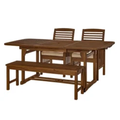 New Release 13 Ravenscroft 4pc Extendable Acacia Wood Outdoor Dining Set - Saracina Home
