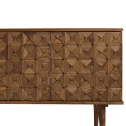 58" Modern Boho Solid Pine Wood Closed Storage Sideboard Brown - Saracina Home -Saracina Home Deals Store GUEST 3f5ad738 07e1 44ad b9a8 8a784a6a558f