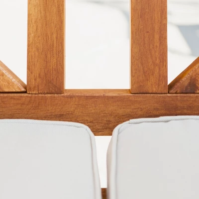 Acacia Wood X-Back Love Seat With Cushions Brown - Saracina Home 4 Acacia Wood X-Back Love Seat With Cushions Brown - Saracina Home - Image 4