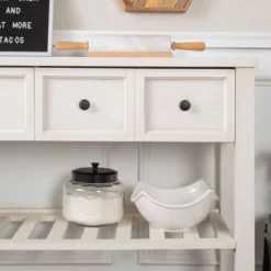 48" Farmhouse Solid Wood 2 Drawer Buffet White - Saracina Home -Saracina Home Deals Store GUEST 4072e9fb 834f 40c9 bb46 3cbe1815eaad