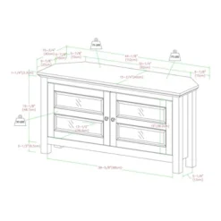 Modern 2 Glass Door Corner TV Stand For TVs Up To 48" - Saracina Home -Saracina Home Deals Store GUEST 42919296 abf4 42ae ae74 3192155a42e4