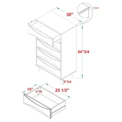 Mid-Century Modern Contoured 5 Drawer Chest Of Drawers - Saracina Home -Saracina Home Deals Store GUEST 43cc1e9a 5cd5 4151 938d 575cc286a256