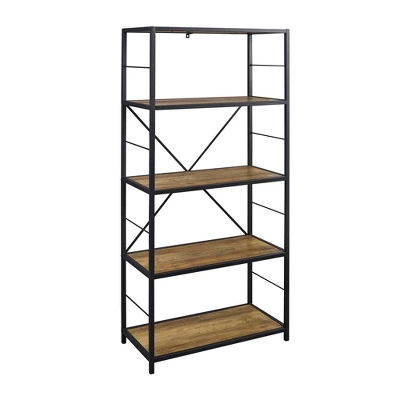 63" 4 Shelf Industrial Transitional Tall Bookshelf - Saracina Home 6 63" 4 Shelf Industrial Transitional Tall Bookshelf - Saracina Home - Image 6